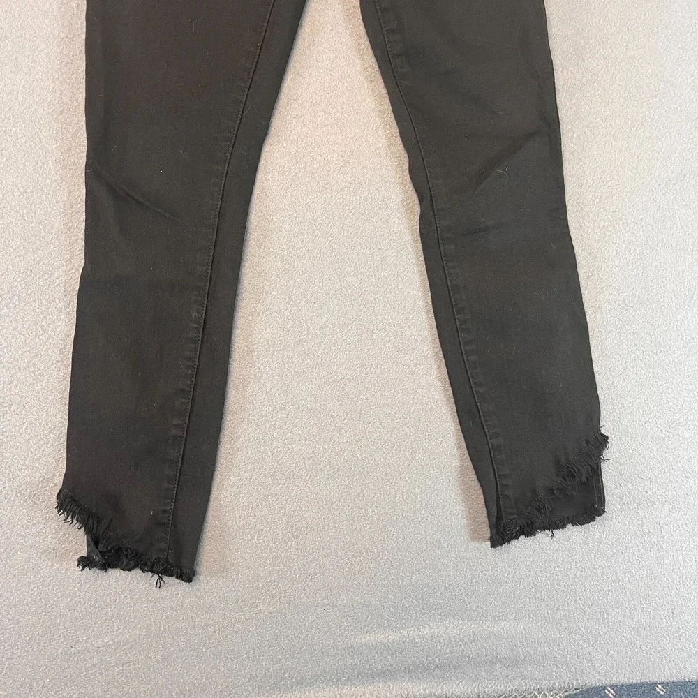 7 For All Mankind High‎ Waist Ankle Gwenevere Skinny Jeans Black Womens 28W X 26